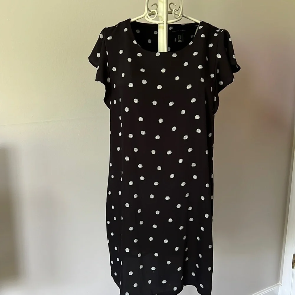 Adrienne Vittadini black and white polka dot dress - Picture 1 of 5